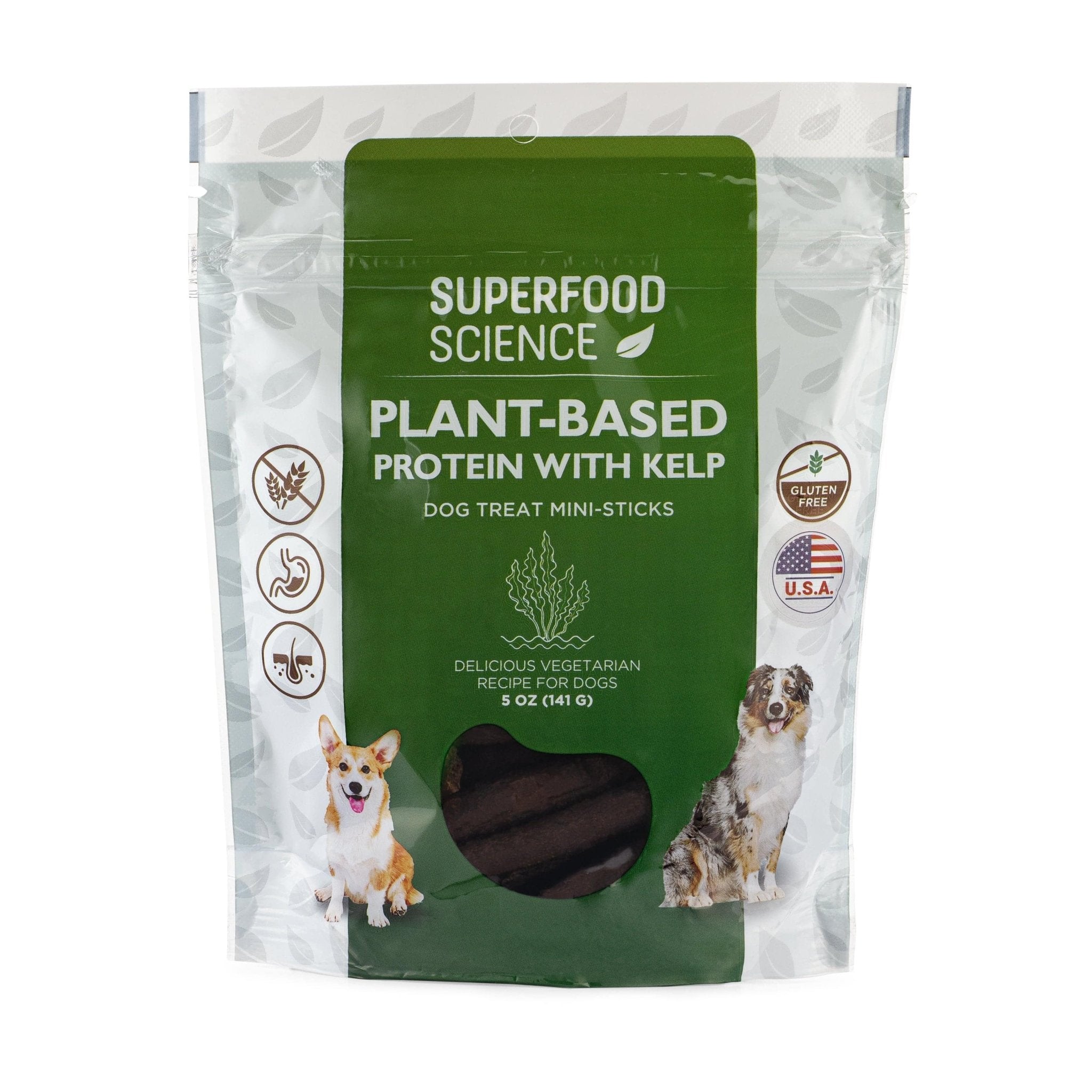 Plant Based Protein with Kelp Dog Treat Mini sticks Superfood Science